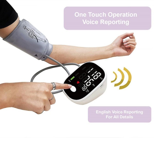 Elektronisk hemautomatisk detektering Blodtrycksmätare Digital mätmonitor-mätare Engelsk röst B