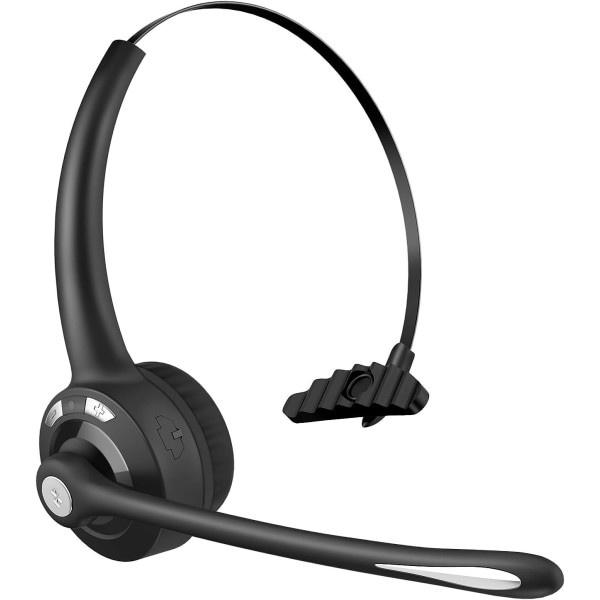 Bluetooth headset med mikrofon, trådlösa kontorshörlurar, over-ear-hörlurar, Bluetooth telefonheadset för lastbilsförare, för callcenter, Skype,