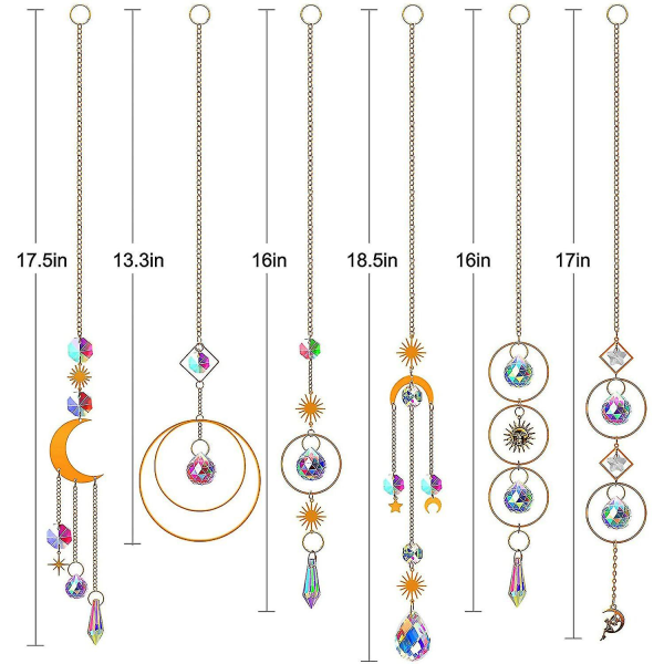 6st Sun Catcher Hängande Sun Catcher Crystal Ball Pendel Fönster Trädgårdsbelysning Pendel