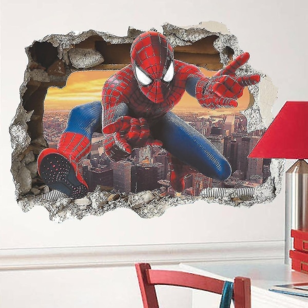 ACY Broken Wall Spiderman Väggdekor Barnrum Väggdekor Väggmålning 70x50 cm