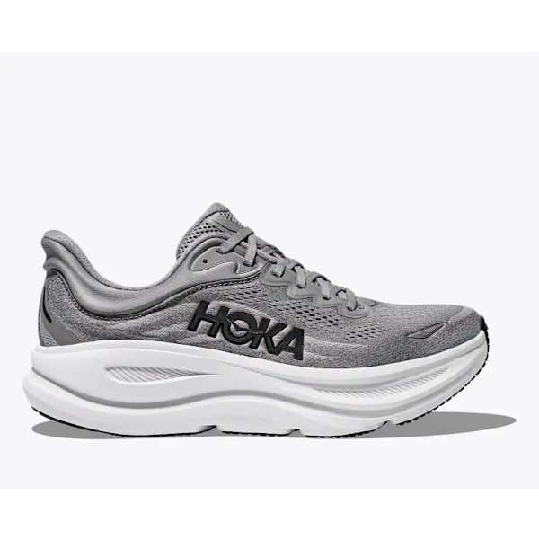 Hokas Bondi 9 galactic grey stellar grey Hiking and running shoes for men and women 37.0