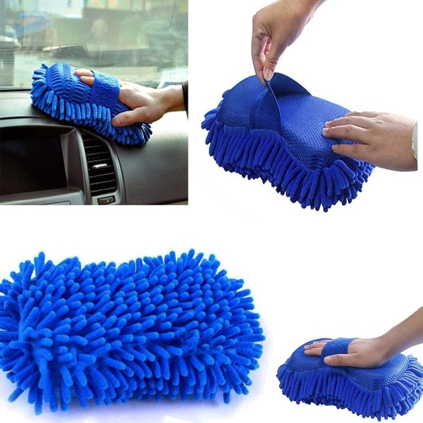 Bil- och hushållsmikrofiber Chenille biltvättshandskar Premium Chenille mikrofiber biltvättvantar anti-scratch Luddfria biltvättshandskar