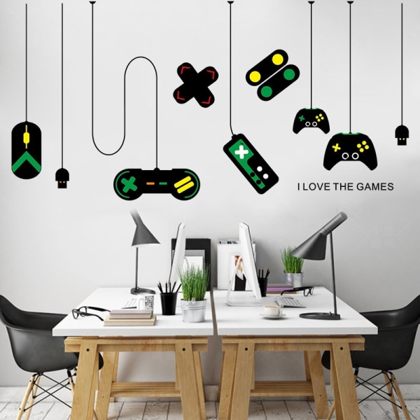 2 st Wall Stickers Game Handle Wall Stickers Mural Decals for Sovrum Vardagsrum Vägg TV