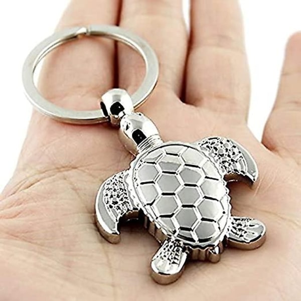 2st personlighet djur nyckelringar Kreativ metall söt sköldpadda nyckelring hängande nyckelringar handväska biltelefon dekoration (d-v2)00