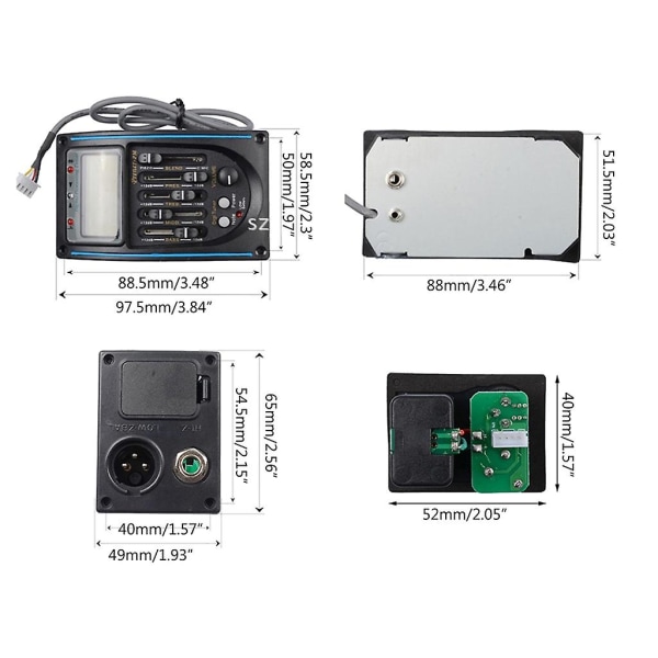 5-bands akustisk gitarr pickup Lc-5 Eq Preamp Lcd Screen Tuner Piezo Pickup Kit