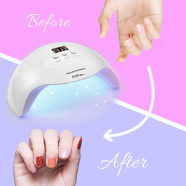 Uv Led Nagellampa Professionell Nageltork X7 För Gel Polish Led Lampa För Gel Naglar 3 Timers Vit (wh