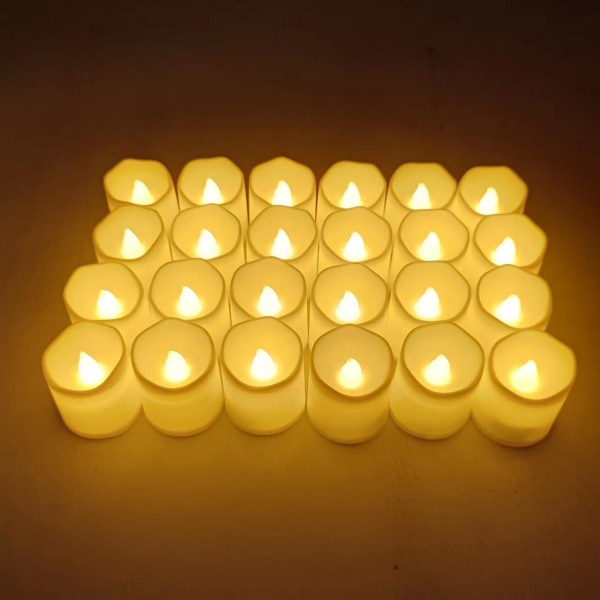 72 delar flimrande flamlösa LED-ljus, batteridrivna flamlösa elektriska värmeljus små cand