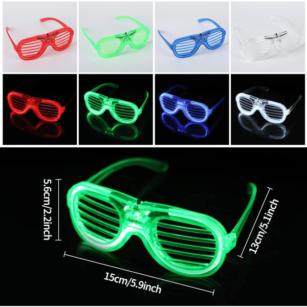 4 delar LED Light Up Glasögon, Blinkande Led Cyberpunk Glasögon för Disco Party, Cosplay, Halloween, L