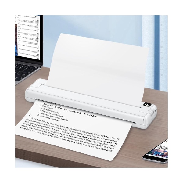 Bärbara skrivare Trådlös A4 thermal skrivare Bläckfri ficka fotodokumentskrivare Bluetooth reseskrivare för hemmet