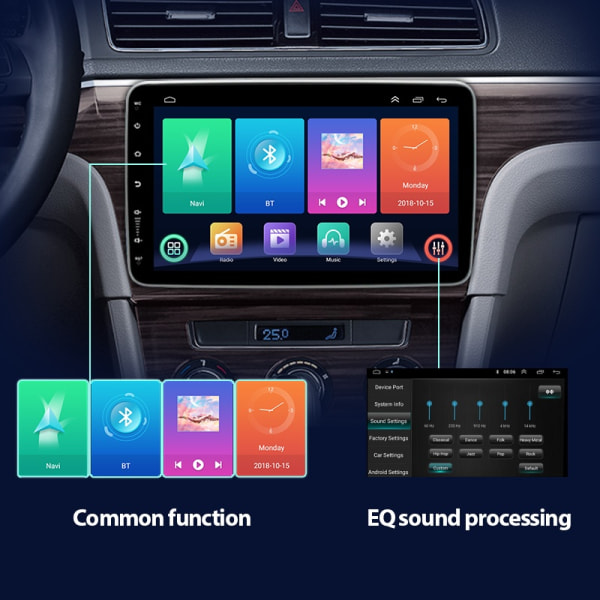 ACY Universal 360 graders roterande stereo bil Android-skärm Bil DVD-spelare 1 Din Navigator 10 tum