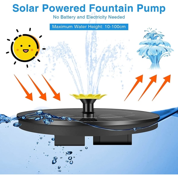 Solar Fountain Solar Pump för damm med 9 effekter (NYHET 2021) Solar Fountain, Solar Fountain for Garden Flytande Solar Pump för Garden damm eller fontän