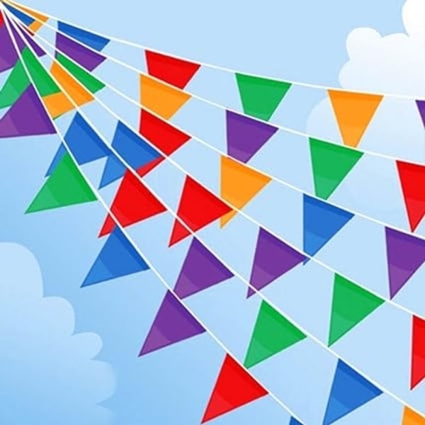 ACY vimpel banderoll girland triangel banderoll 100 stycken bunting dekoration Lämplig för födelsedag, par