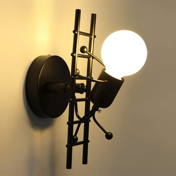 Creative Human Shape Vägglampa inomhus Modern Vägglampa Art Deco Vägglampa Max 60W E27 Lämplig för sovrum, barnrum, korridor, matsal, Stai