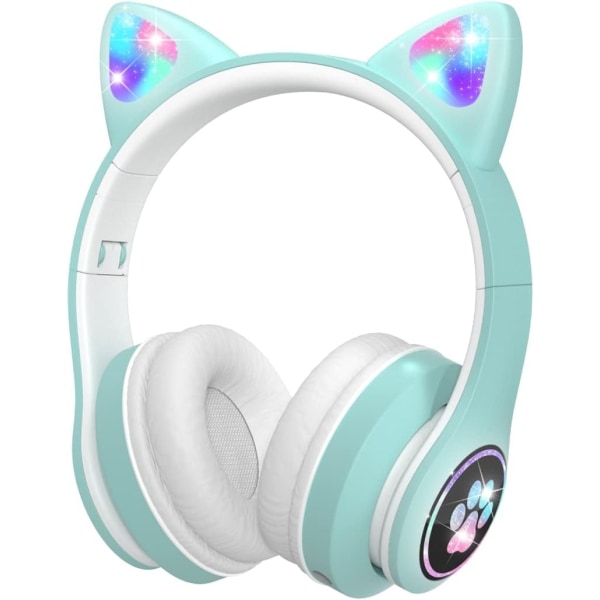 Bluetooth hörlurar för barn med HD-mikrofon/LED-lampor, 85dB volym begränsad barnhörlurar, St