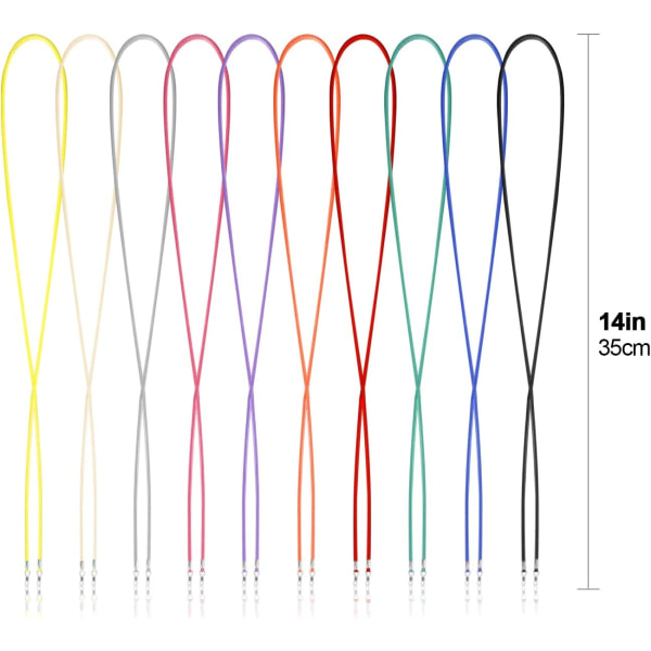 10 bitar glasögon sladd, färgglad solglasögon kedja, rem rep Läsglasögon hållare för kvinnor män