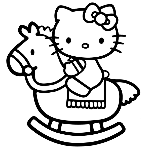 Väggdekor - Hello Kitty (Model 4) svart