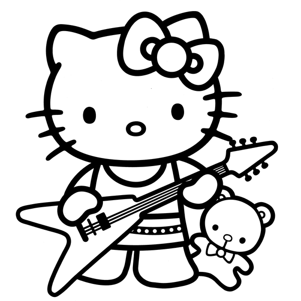 Väggdekor - Hello Kitty (Model 7) svart