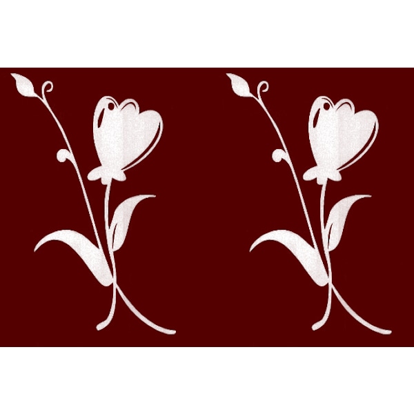 Väggdekor - Hjärtblommor design vit
