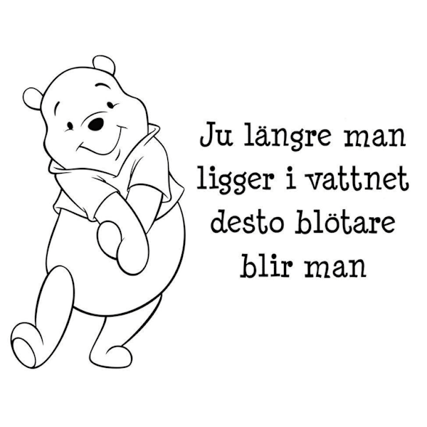 Väggdekor/Väggord - Ju längre man...Nalle Puh svart
