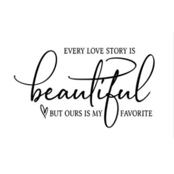 Väggdekor/Väggord - Every Love Story Is Beautiful svart