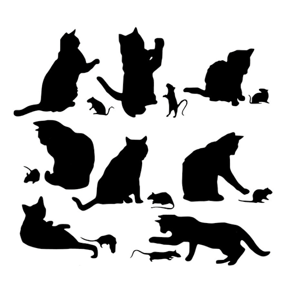 Väggdekor - Katter & Råttor