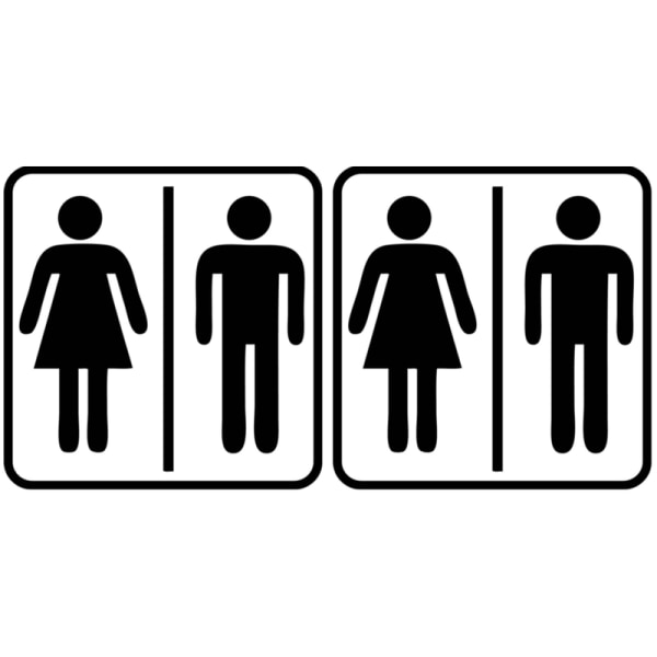 2x Toalett Symbol WC Man & Kvinna