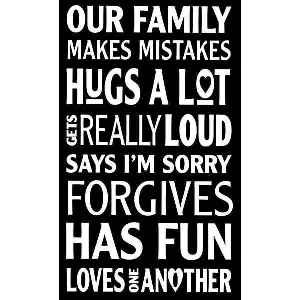 Väggord - OUR FAMILY vit