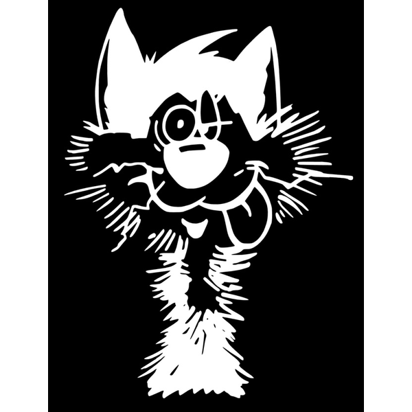 Väggdekor - Humoristisk katt vit