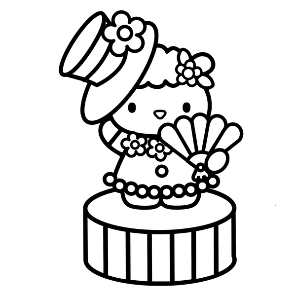 Väggdekor - Hello Kitty (Model 15) svart