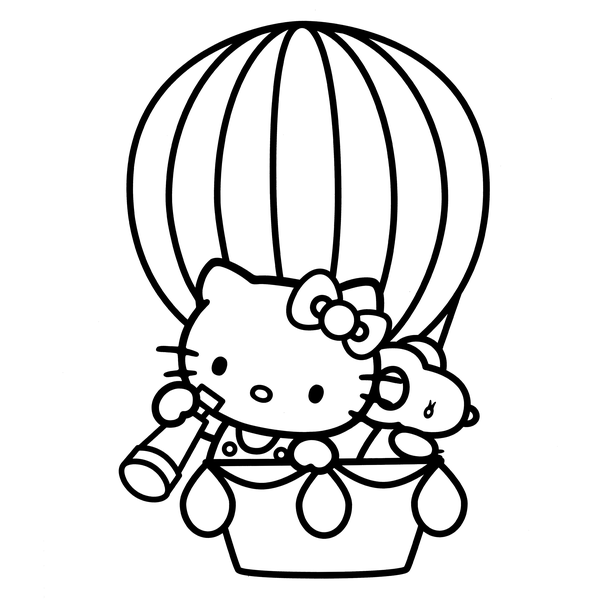 Väggdekor - Hello Kitty (Model 18) svart