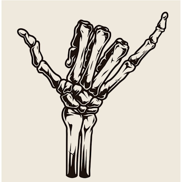 Bil dekor/Väggdekor - Skeletthand svart