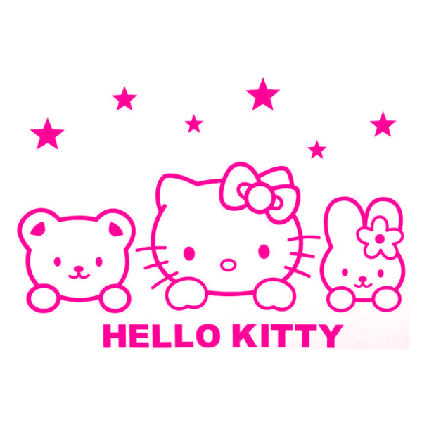 Väggdekor - Hello Kitty med vänner rosa