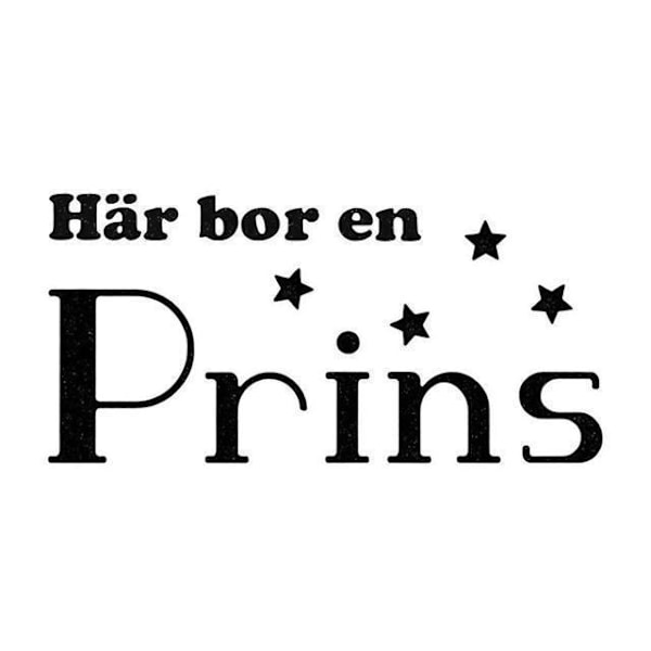 Svart glitter väggord - Här bor en Prins