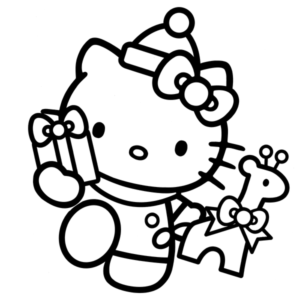 Väggdekor - Hello Kitty (Model 16) svart