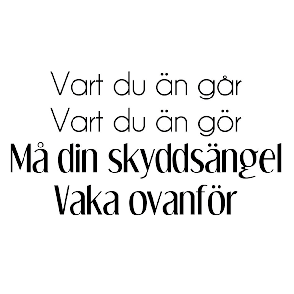 Väggord - Skyddsängel
