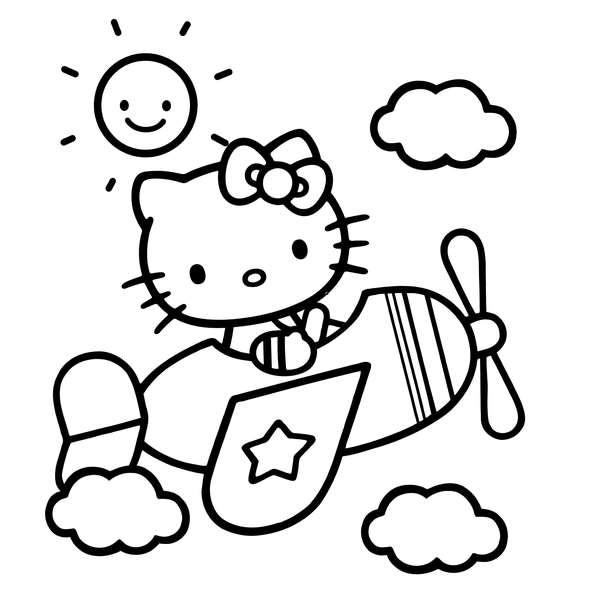 Väggdekor - Hello Kitty (Model 6) svart