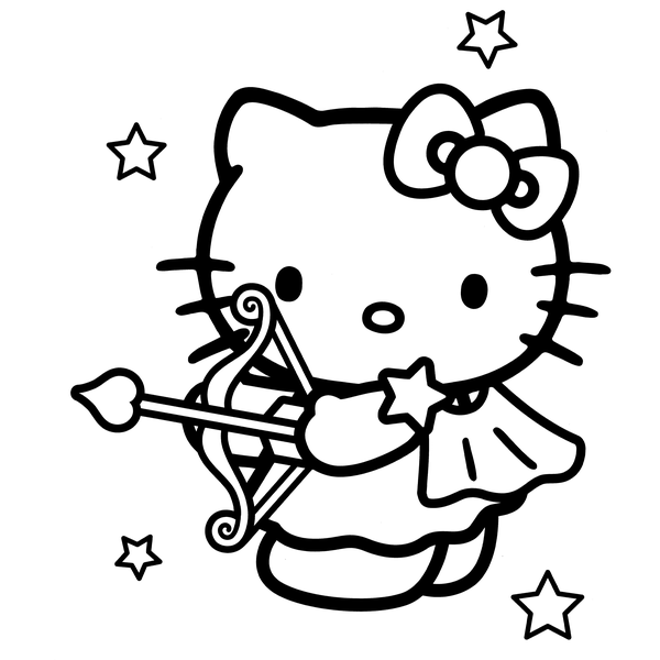 Väggdekor - Hello Kitty (Model 10) svart