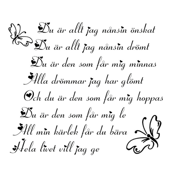 Väggord - Du är allt jag nånsin önskat.. svart