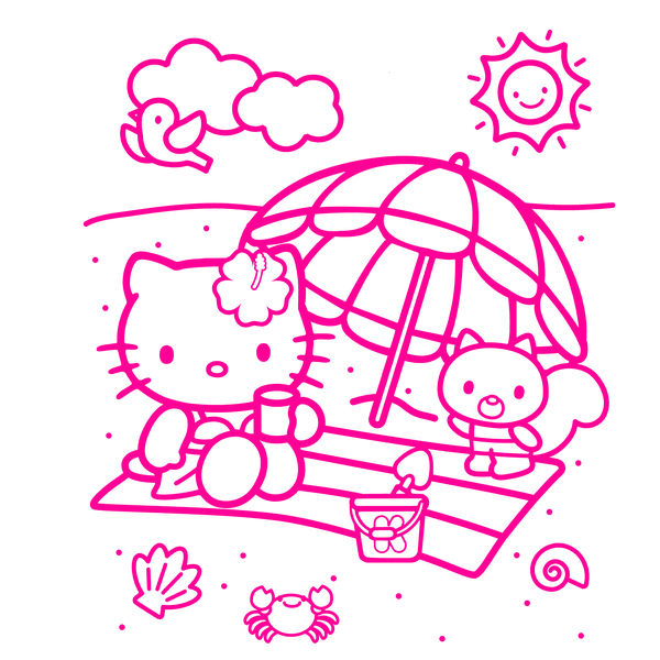 Väggdekor - Hello Kitty (Model 17) rosa