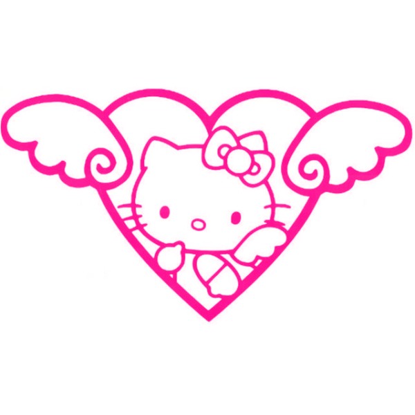 Väggdekor - Hello Kitty i hjärtan rosa
