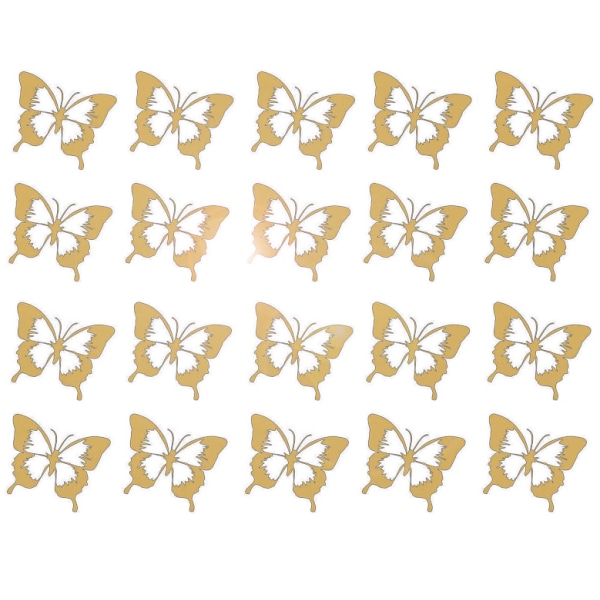 Väggdekor - 20st Fjärilar guld
