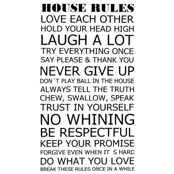 Väggord - HOUSE RULES