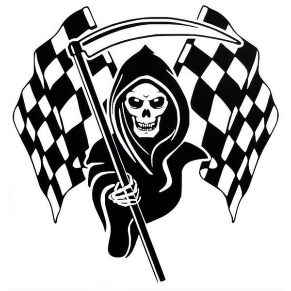 Bil dekor - Dödskalle racing flagga