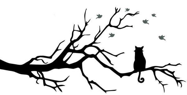 Väggdekor - Katt på kvist