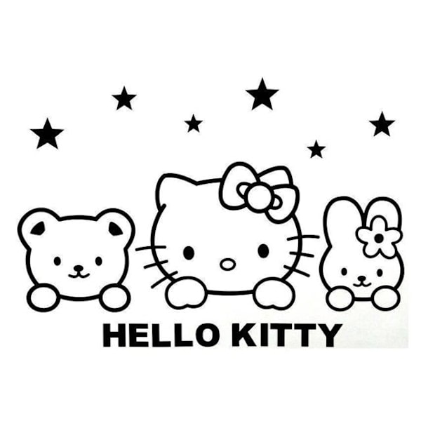 Väggdekor - Hello Kitty med vänner svart