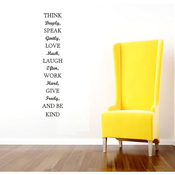 Väggord - THINK Deeply, SPEAK Gently... svart