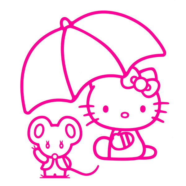Väggdekor - Hello Kitty (Model 12) rosa