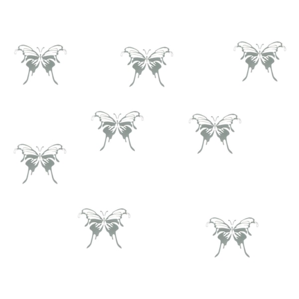 Väggdekor - 8st Silver Fjärilar