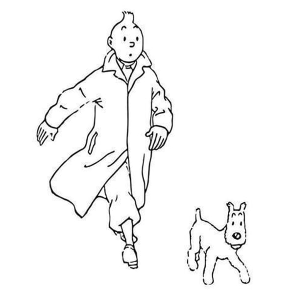 Väggdekor - Tintin svart