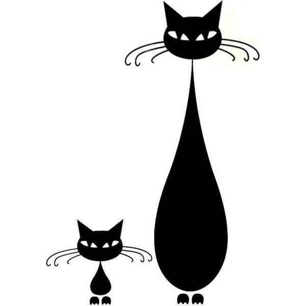 Väggdekor - Katt Konst svart